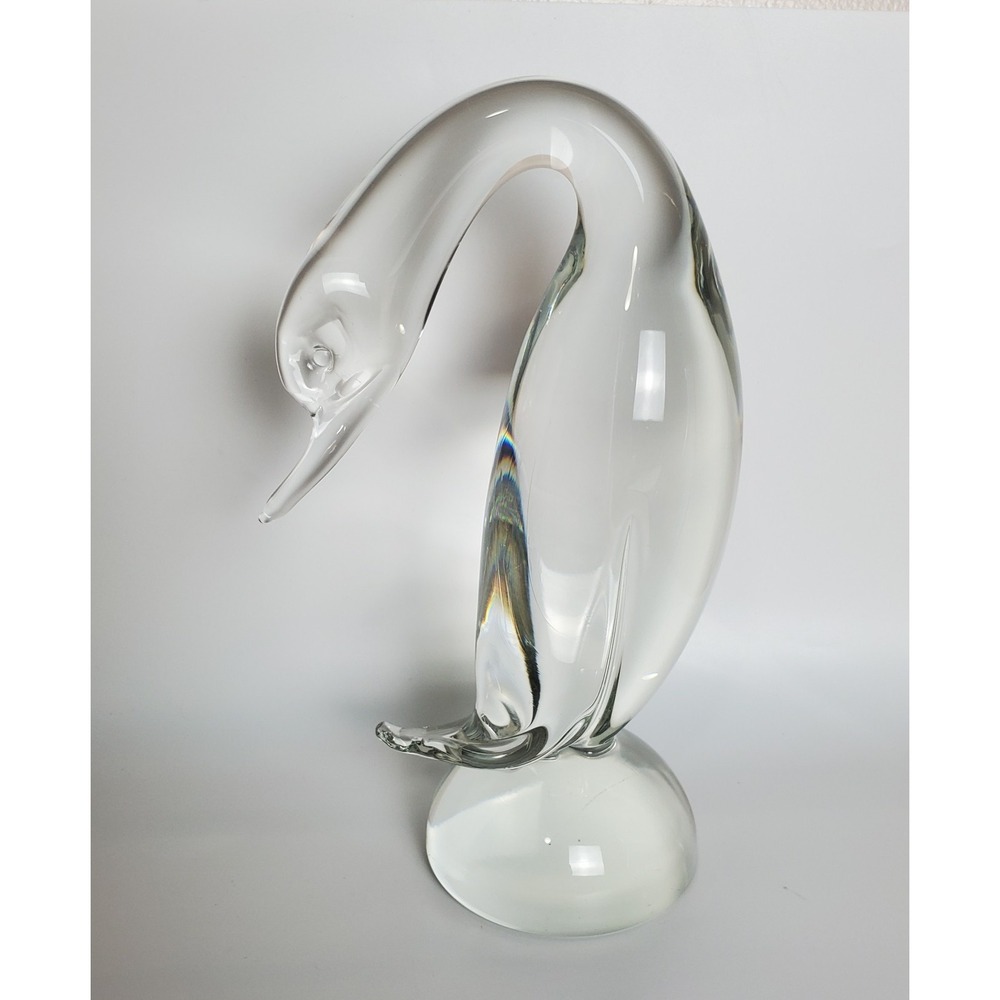 Rare Cristallo Clear Duck Goose Swan Birds Pair Glass Murano? Archimede Seguso? - Picture 8 of 15